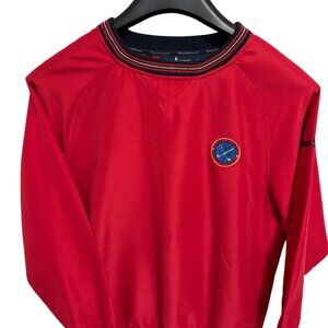 Payne Stewart Pullover Jacket Size Large Golf Red Polyester Windbreaker Logos